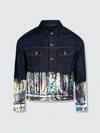 Venim Shorter Indigo Denim Jacket With Holographic Foil In Blue
