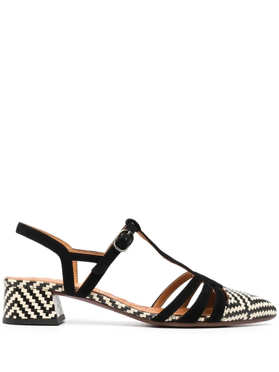 Chie Mihara Rosali Sandals In White And Black Leather