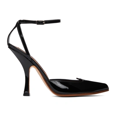 Y/project Y Project Heart Lobster Toe Patent Slingback Pumps In Black
