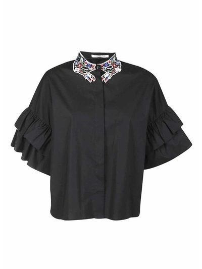 Vivetta Ruffle Sleeve Shirt In Black