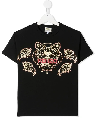 Kenzo Kids' Chinese New Year Tiger T-shirt In Black