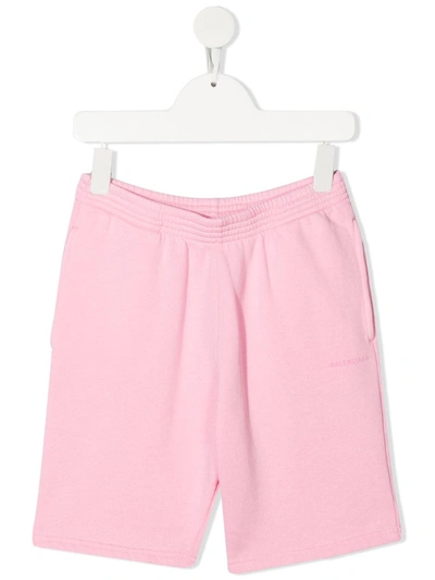 Balenciaga Little Kid's & Kid's Fleece Logo Shorts In Pink