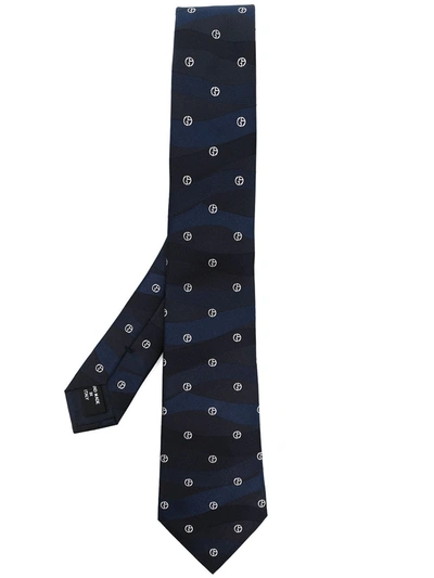 Giorgio Armani Paisley-print Silk Tie In Blue