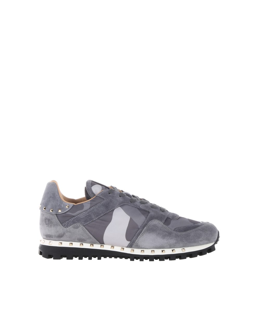 Valentino Garavani Men's Grey Suede Sneakers' | ModeSens