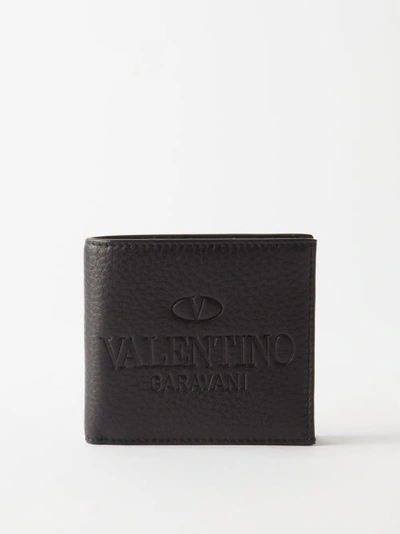 Valentino Garavani Logo-debossed Grained-leather Bi-fold Wallet In Black