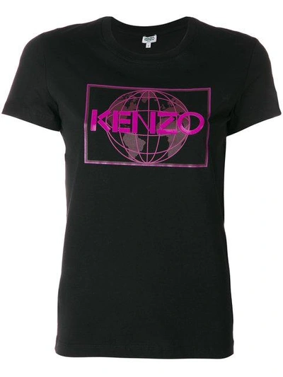 Kenzo Printed Cotton T-shirt In 99noir