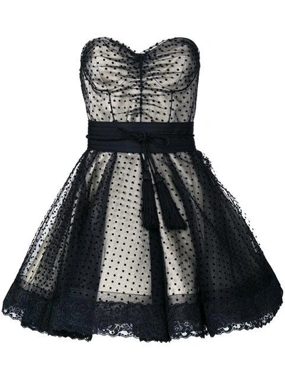 Marc Jacobs Belted Polka Dot Tulle Layered Strapless Corset Dress