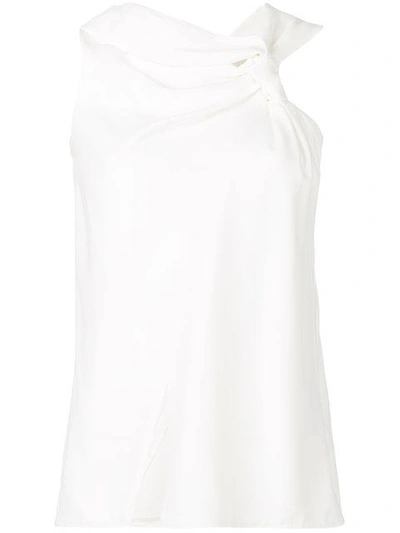 Victoria Beckham Knotted Trim Top In White
