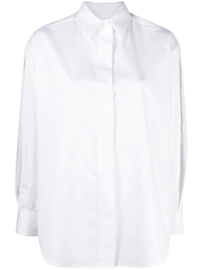 Eleventy Open Sleeve Cotton Shirt In White