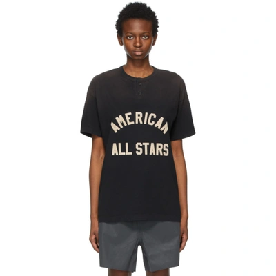 Fear Of God Black 'all Stars' Henley T-shirt In 001 Black