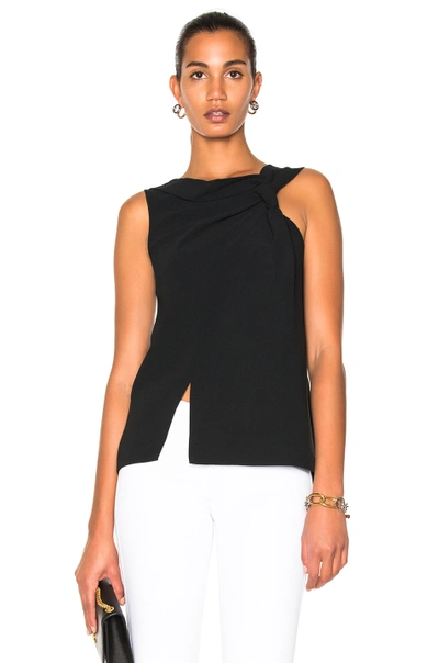 Victoria Beckham Fluid Cady Sleeveless Knotted Top In Black