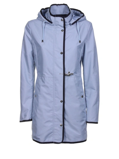 Fay Virginia Lazy Raincoat In Light Blue