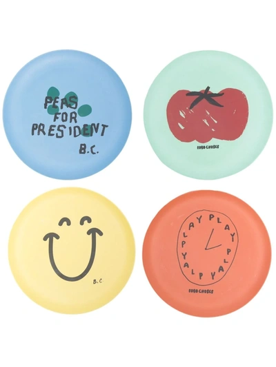Bobo Choses 'for President' Four-pack Plates In Blue