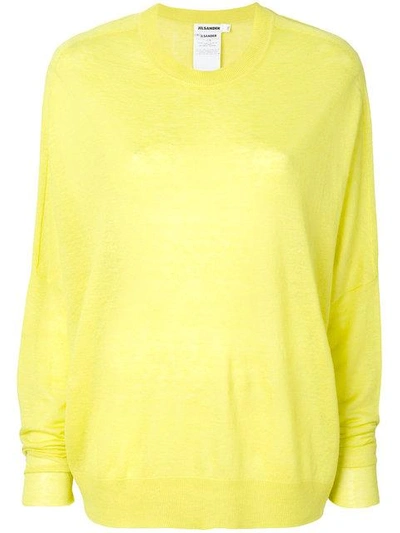 Jil Sander Seamless Linen And Wool Sweater In Yellow