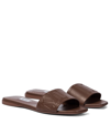 Max Mara Musa Embossed Faux Leather Sandals In Brown