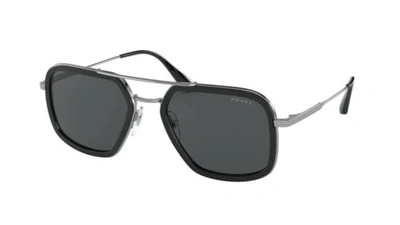 Prada Dark Grey Aviator Mens Sunglasses Pr 57xs M4y5s0 54 In Black / Dark / Grey