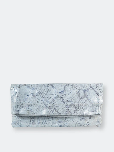 Cofi Mollie Cross-body Convertible Clutch: White Blue Metallic