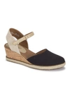 Baretraps Ocean Espadrille Womens Ankle Strap Heeled Espadrilles In Black Canvas