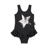 Nununu Girls' Cotton Skirted Star Bodysuit - Baby In Black