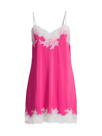 Natori Enchant Lace-trim Chemise In Fuchsia