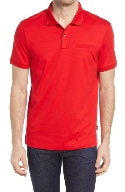 Hugo Boss Parlay 119 Short Sleeve Polo In Red