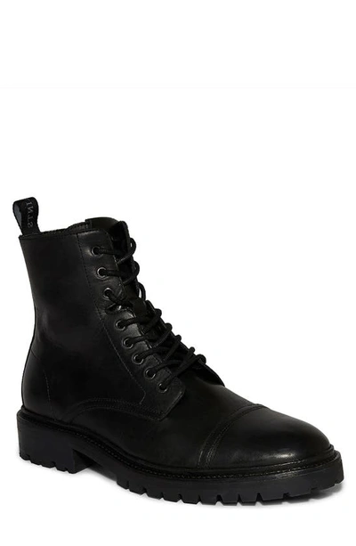 Allsaints Piero Cap Toe Boot In Black Leather