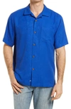 Tommy Bahama Tropic Isle Short Sleeve Button-up Silk Camp Shirt In Cobalt Haze
