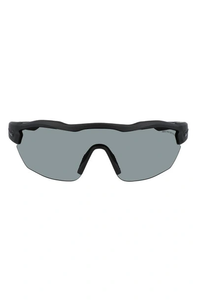 Nike Show X3 Elite 61mm Wraparound Sunglasses In Matte Black/ Grey/ Grey