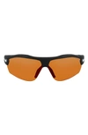 Nike Show X3 72mm Oversize Wraparound Sunglasses In Matte Black/ White / Grey