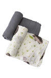 Little Unicorn Kids' 2-pack Muslin Swaddle Blanket In Hedgehog