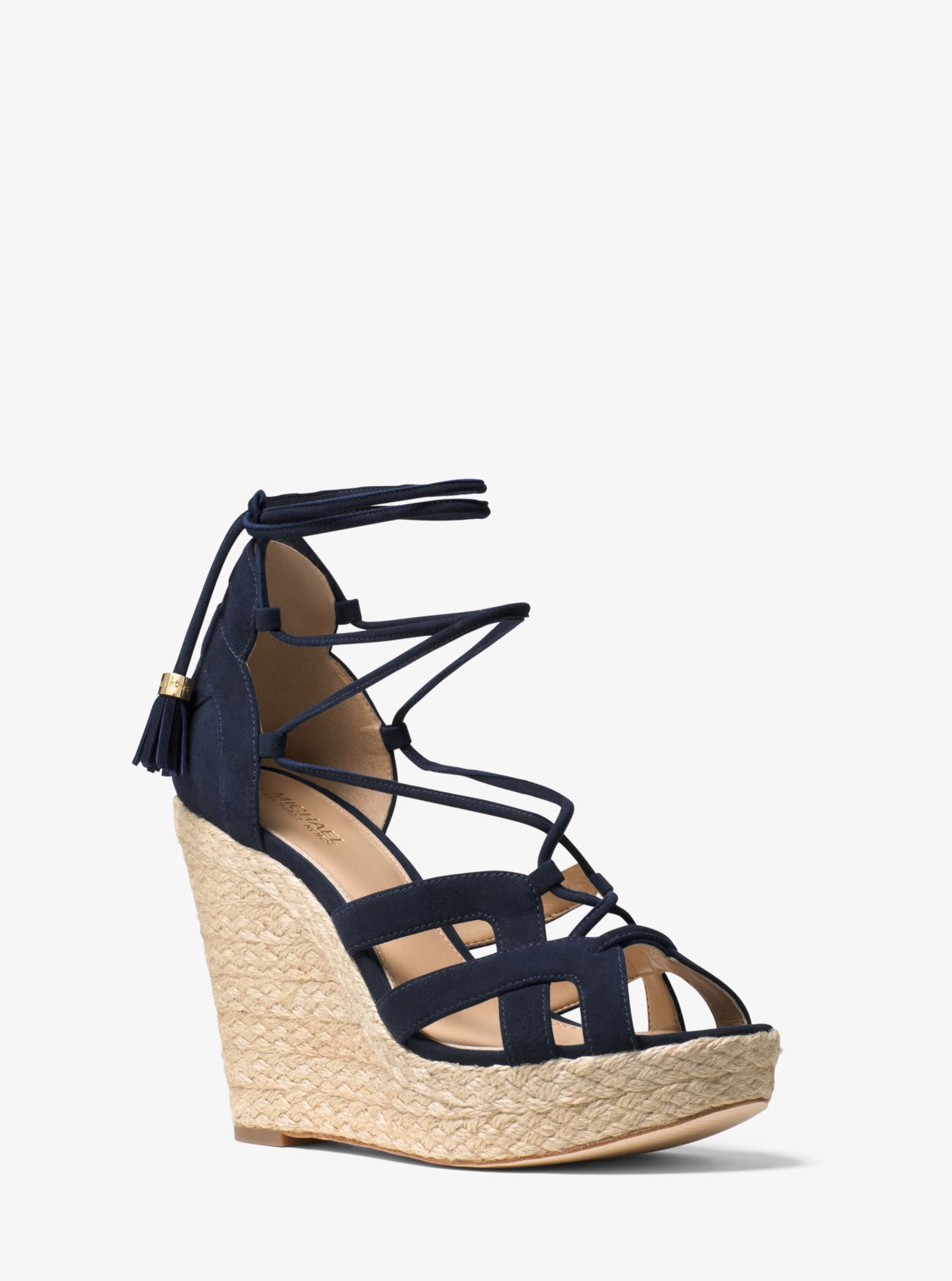 Michael Kors Mirabel Leather Lace-up Wedge | ModeSens