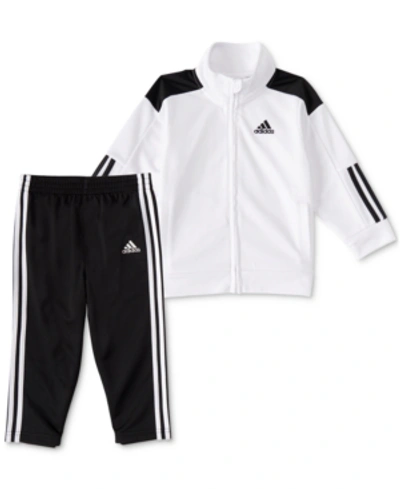 Adidas Originals Kids' Toddler Boys Tricot Track 21 Jacket And Pants Set, 2 Piece In White