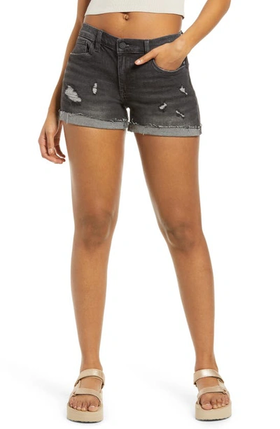 Blanknyc Dress Down Party Washed Black Cutoff Denim Shorts In Sneak Preview