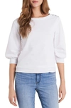 Vince Camuto Puff Sleeve Top In Ultra White