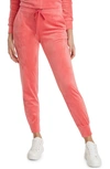 Juicy Couture Drawstring Velour Joggers In Hot Pink
