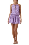 Melissa Odabash Chelsea Cotton Short Dress In Lilac