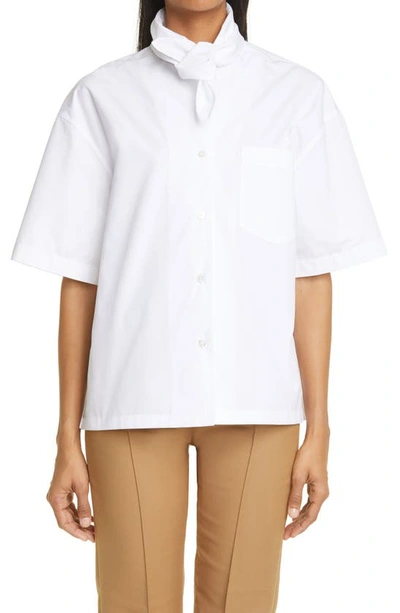 Meryll Rogge Neckerchief Collar Poplin Shirt In White