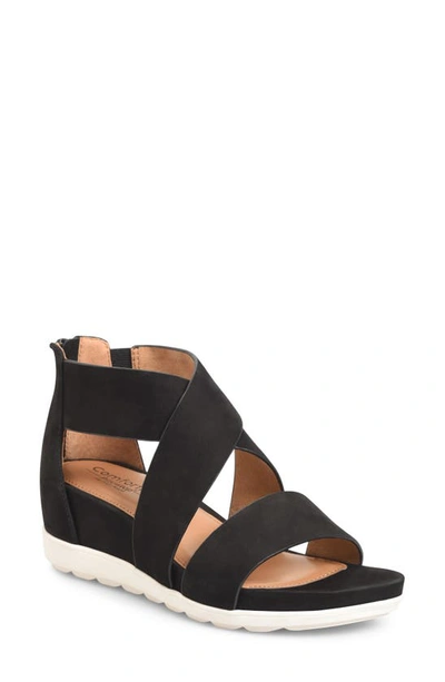 Söfft Pacifica Strappy Sandal In Black Nubuck Leather