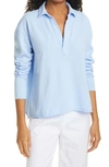 Frank & Eileen Heritage Jersey Popover Henley In French Blue