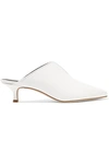 Tibi Dana Leather Mules In White.