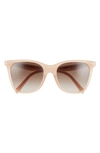Celine 50mm Gradient Cat Eye Sunglasses In Milky Peach/ Brown