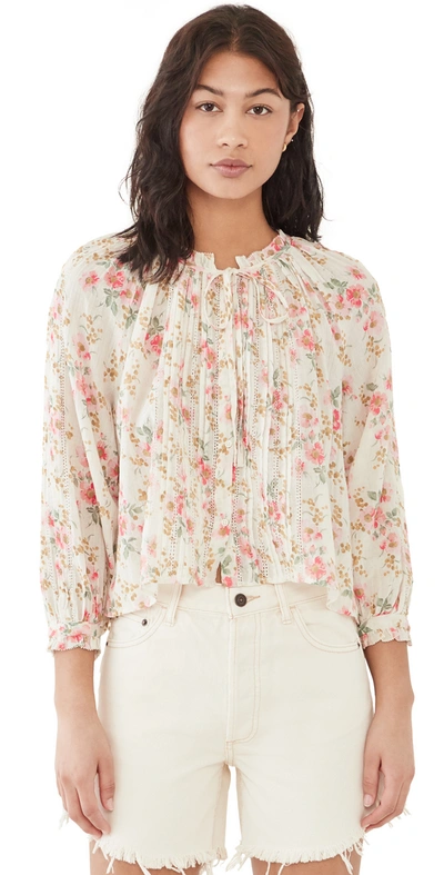 The Great The Valley Floral-print Top In Pink Sweet Pea Fl