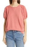 The Great The Short Sleeve Puff Sweatshirt In Coral