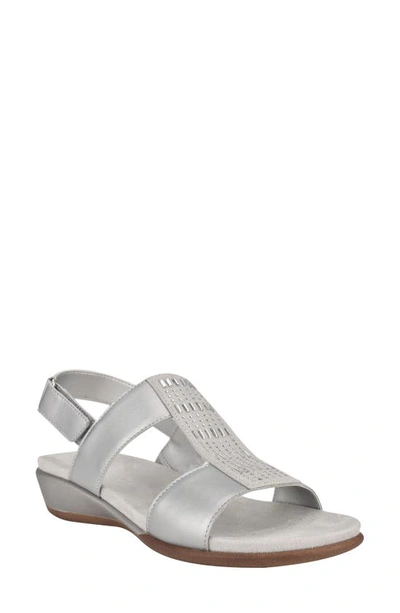 Easy Spirit Women's Hazel Open Toe Slingback Casual Sandals In Silver