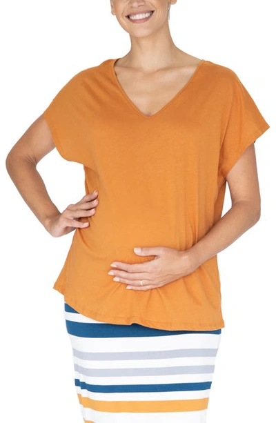 Angel Maternity Oversize Maternity T-shirt In Brown