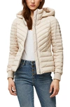 Soia & Kyo Chalee Water Repellent 700 Fill Power Down Lightweight Hooded Jacket In Pearl
