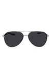 Nike City 61mm Aviator Sunglasses In Gunmetal / Grey