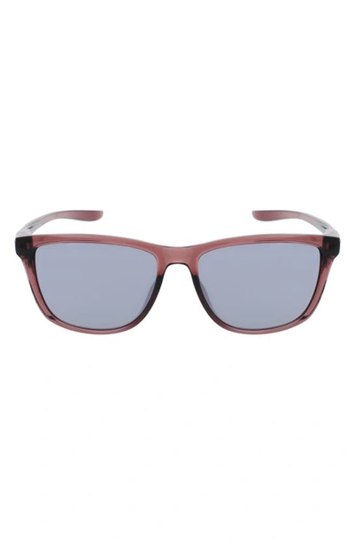 Nike City Icon 61mm Rectangle Sunglasses In Smokey Mauve / Grey