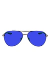 Nike Grand Purple Aviator Unisex Sunglasses Chance M Ev1218 055 61 In Gunmetal,purple