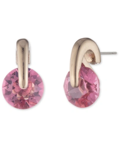 Givenchy Gold-tone And Cz Stud Earring In Pink